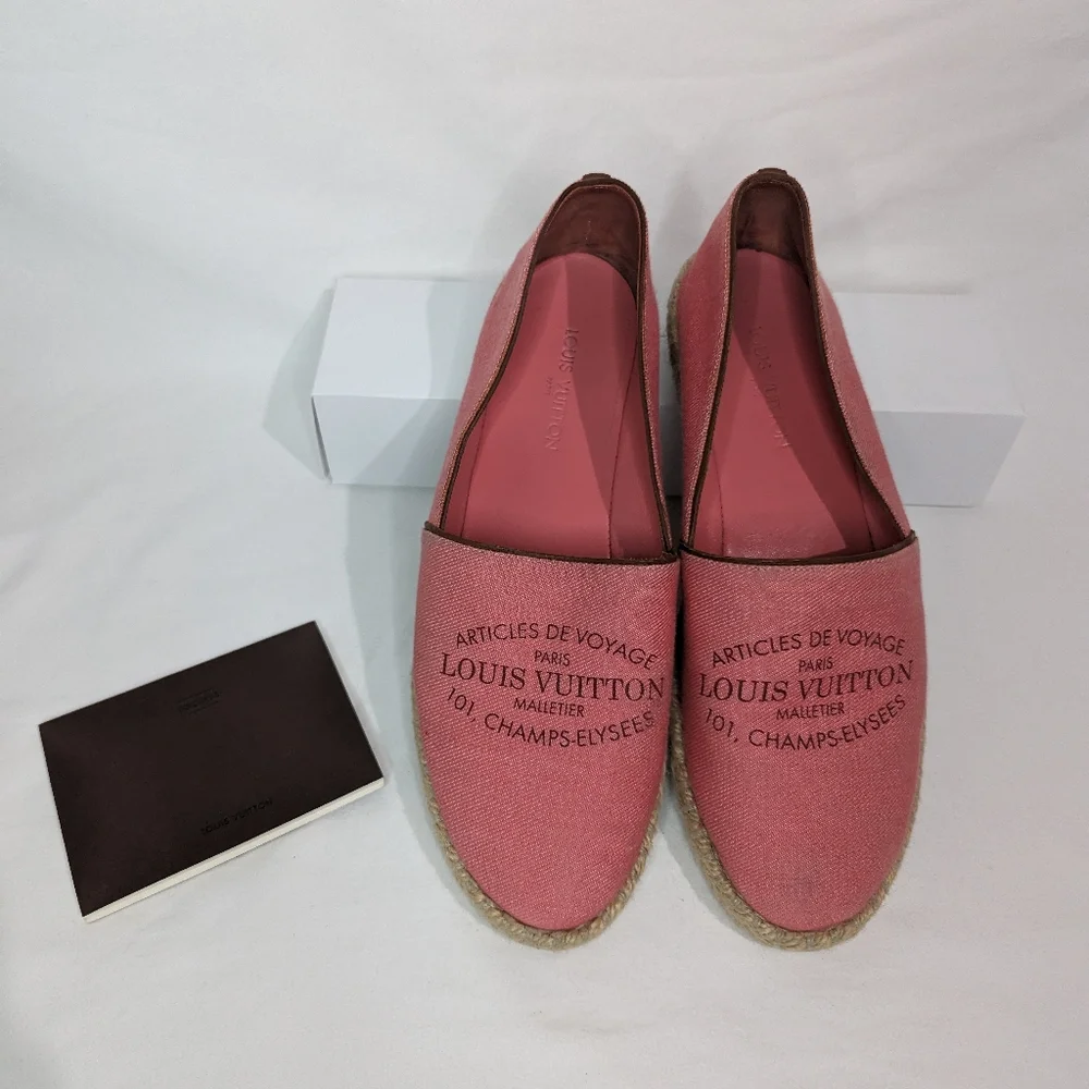 Authentic Louis Vuitton Pink Canvas Espadrilles